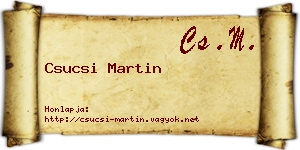 Csucsi Martin névjegykártya