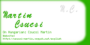 martin csucsi business card